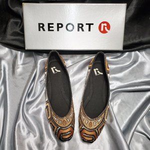 NIB REPORT gold & silver sequin flats VASHA 9